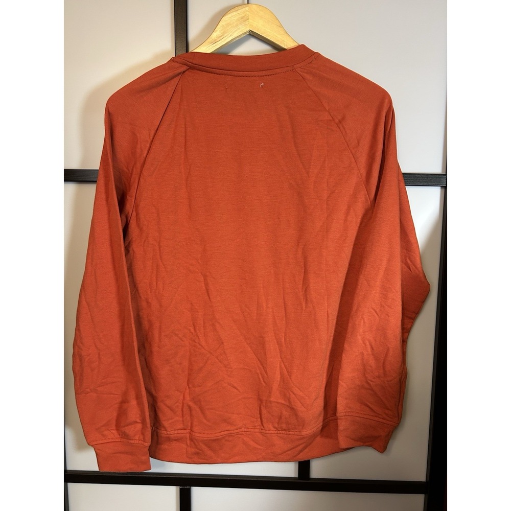 Rae Dunn Orange Pumpkin Spice Fleece Lined Sweatshirt & Socks Women's Size S NWT - Picture 3 of 9